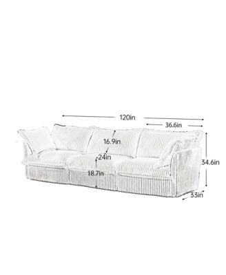 Streamdale Camel Corduroy 3-Seater Slipcovered Sofa