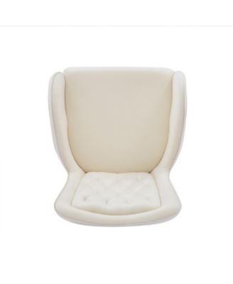 28.75inch Counter Height Bar Stools Set of 2, Bar Height Arm Chairs, Velvet Fabric Stools with Golden Legs and Footrests, White