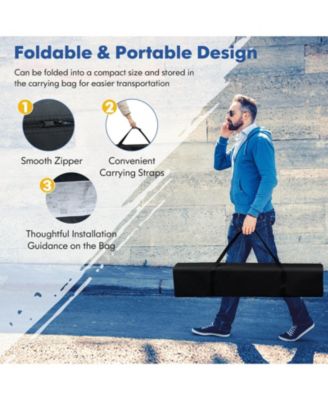 10 x 10 Feet Outdoor Instant Pop-up Canopy with Carrying Bag-Blue