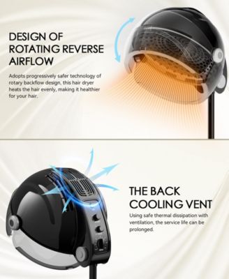 Professional Ionic Standing Hair Dryer with Temperature and Speed Adjustment, 60-Minute Timer, Height Adjustable Design