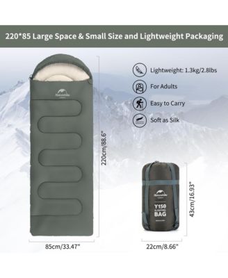 Походный спальный мешок Naturehike - Легкий, водонепроницаемый, переносной, пригодный для использования взрослыми в течение 3 сезонов, в походах / альпинизме / на открытом воздухе и в помещении, с мешком для хранения, синий справа