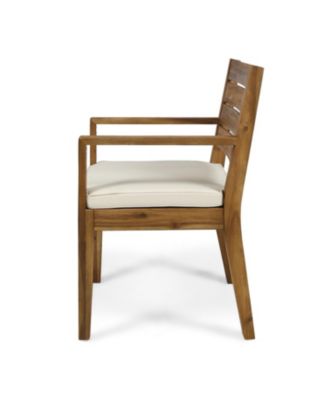 Streamdale Acacia Wood Expandable Dining Set with Cushions