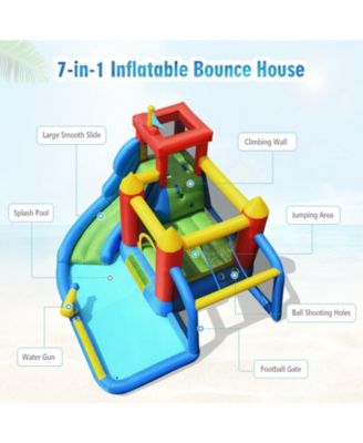 Inflatable Bouncer Bounce House with Water Slide Splash Pool without Blower