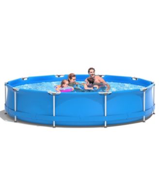 Round Above Ground Swimming Pool With Pool Cover