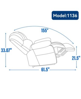 23" Beige Chenille Power Lift Recliner w/ Massage & Heat