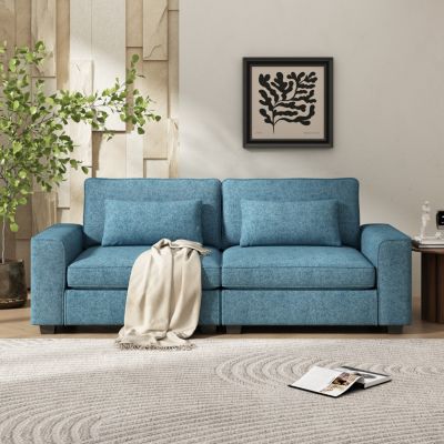 Streamdale Plush Fabric Sofa with Sleek Arms (79.5")