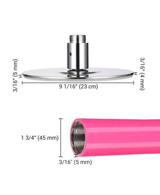 11.7 Ft Static Spinning Dancing Pole Kit 45mm Silicone Party Club Exercise Pink