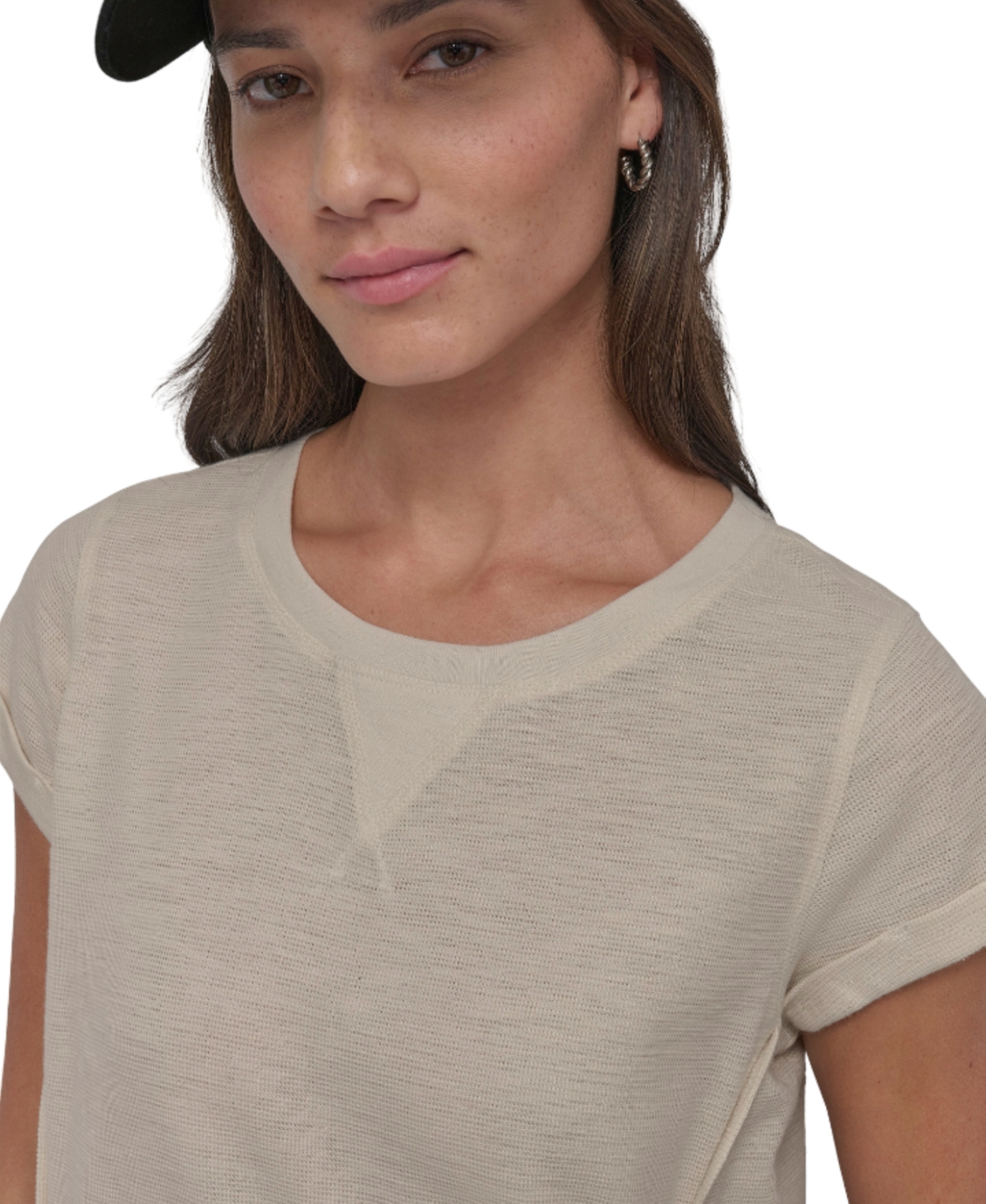 Shop Dkny Women's Mini Slub Waffle Short Sleeve Top