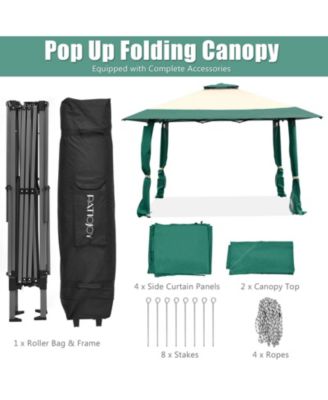 13 Feet x 13 Feet Pop Up Canopy Tent Instant Outdoor Folding Canopy Shelter-Green