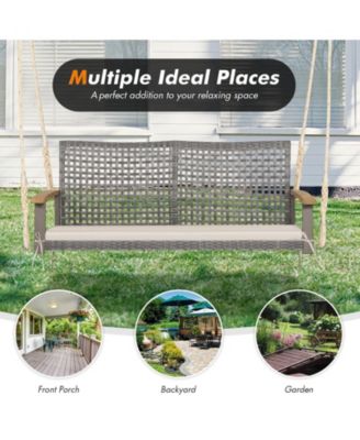 2-Person Patio Wicker Hanging Swing Chair