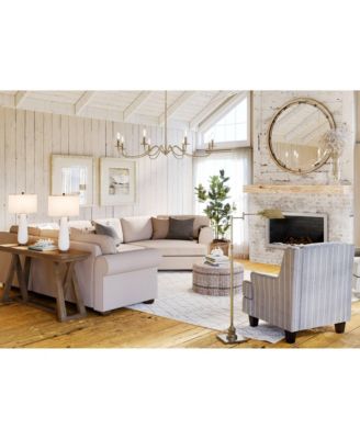 Kingston Modern Mid Century Table Lamps 32 3/4" Tall Set of 2 White Textured Ceramic Taupe Drum Shade for Bedroom Living Room Home