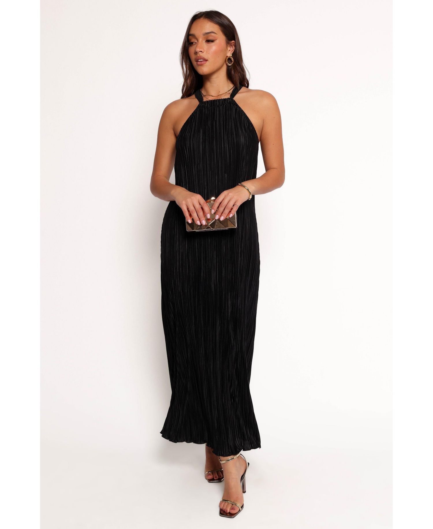 Women's Melody Plisse Halter Maxi Dress