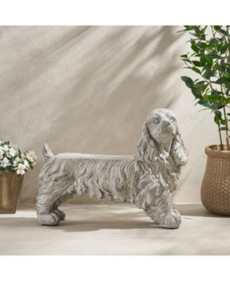 Streamdale Dog Statue Bench - Garden Accent Seating