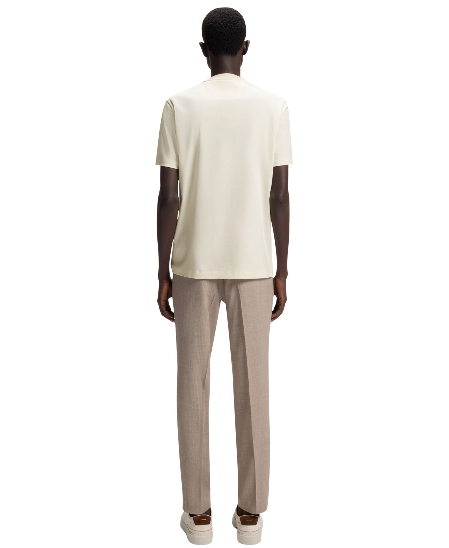 Мужская футболка Hugo Boss Regular-Fit Mercerized-Cotton, цвет: Тёмный синий — фото 7