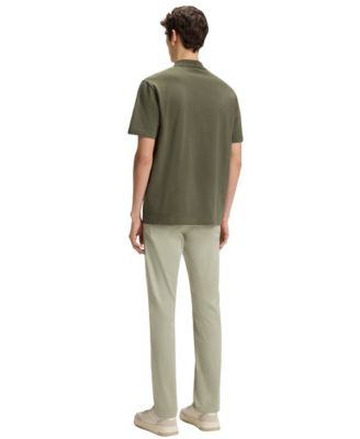 Men's Patterned Collar Cotton-Pique Polo Shirt