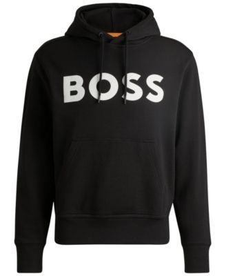Мужская хлопковая махровая толстовка свободного кроя BOSS by Hugo Boss