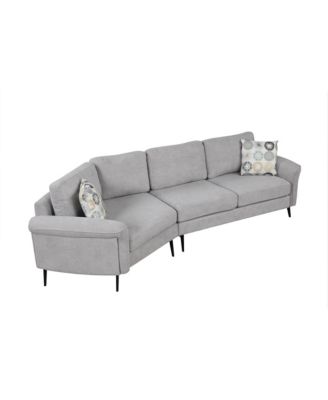Curved Sofa with Pillows