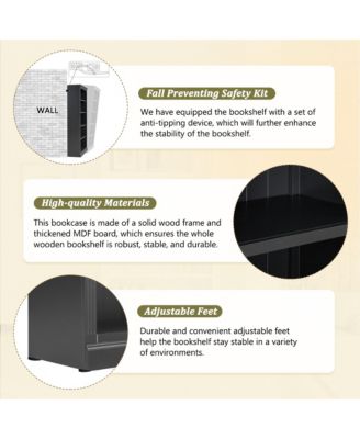 83.4" 5-Tier Bookcase with Light & Adjustable Shelves