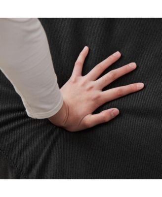 Streamdale 100" Convertible L-Shaped Linen Sofa with Ottoman & Cushions - Black