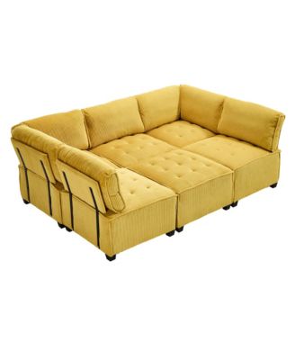 U-Shaped Modular Sectional Sofa with Reversible Chaise