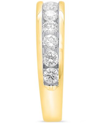 Lab Grown Diamond Channel-Set Band (1 ct. t.w.) in Sterling Silver or 14k Gold-Plated Sterling Silver