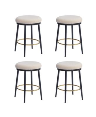  (4 Pack), 24.75" Tall, Fabric with Iron Frame and Sponge Cushion,Modern Counter Stools