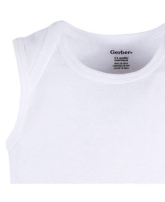 Baby Boys or Baby Girls White Sleeveless Onesies Bodysuits, 5-Pack