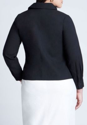 ELOQUII плюс размер хип галстук рубашка с воротником 