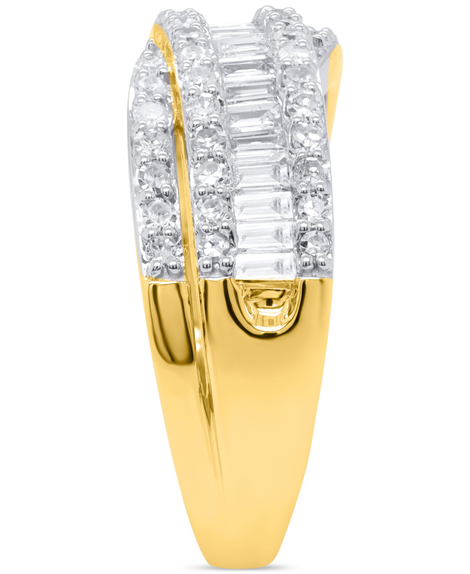 Lab-Grown Diamond Crisscross Band (1 ct. t.w.) in Sterling Silver or 14k Gold-Plated Sterling Silver