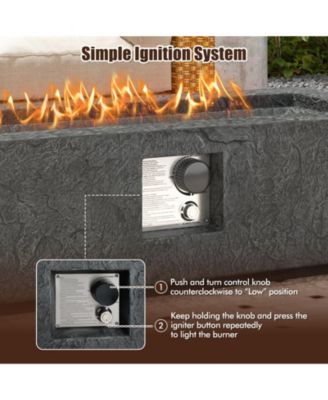 42.5 Inch 50000 BTU Fire Pit Table Set with Stainless Steel Burner