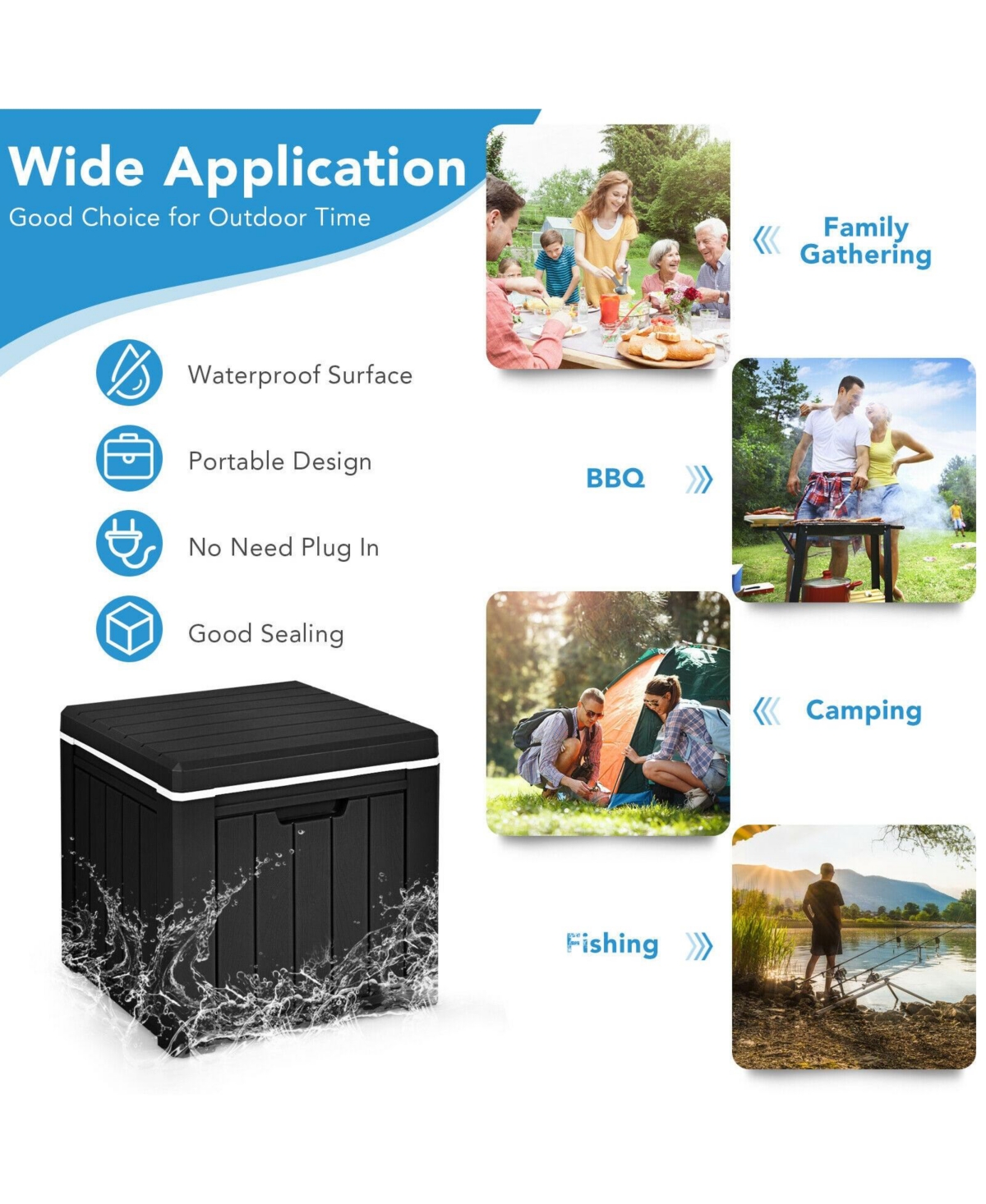 10 4-in-1 Gallon Storage Cooler for Picnic and Outdoor Activities