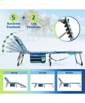 5-position Outdoor Folding Chaise Lounge Chair