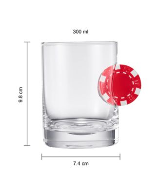 Poker Chip Whiskey Glasses, Set of 2