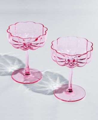Flower Coupe Cocktail Glasses, Set of 2