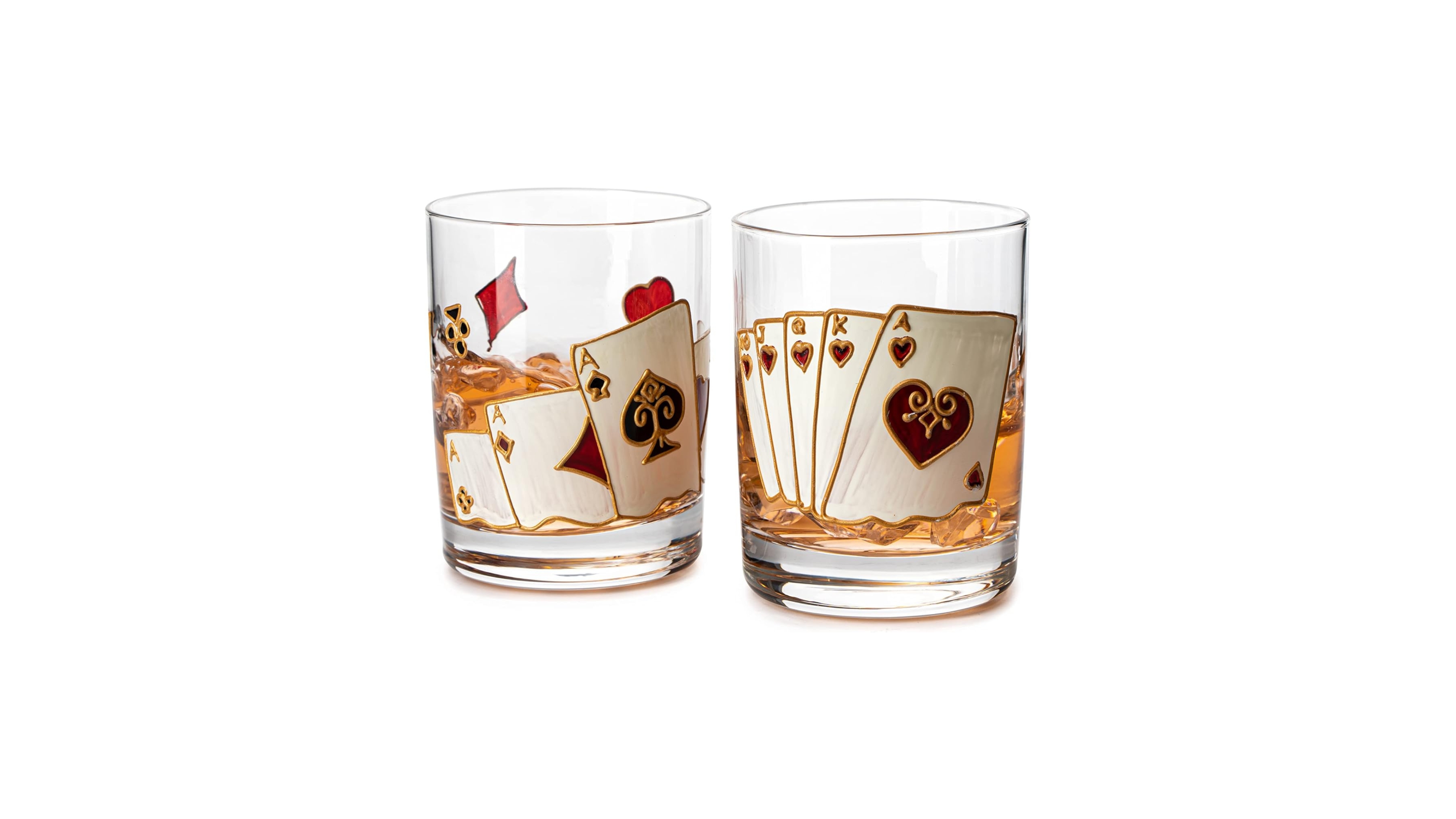 The Wine Savant Casino Whiskey Glasses, Set of 2