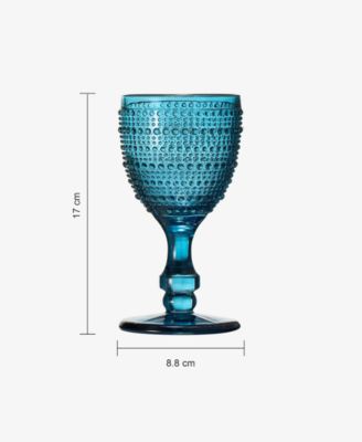 Khen Vintage Hobnail Goblet Wine Glasses, Set of 6