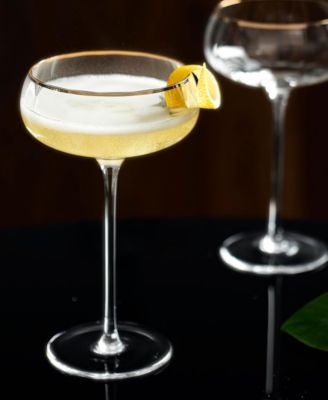 Khen Vintage Ribbed Coupe Glasses, Set of 2