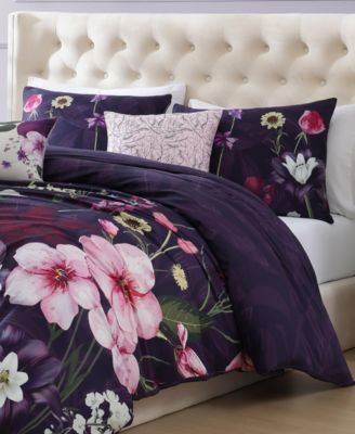 Morning Glory Bedding 100% Cotton Sateen 5 Piece King Size Reversible Comforter Set