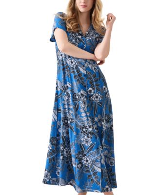 Women's Printed Collared Button-Front Dress