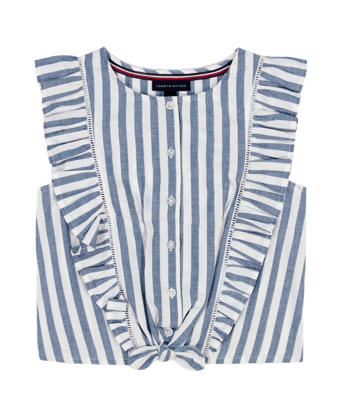 Tommy Hilfiger Kids' Stripe Cotton Ruffle Top & Skirt Set