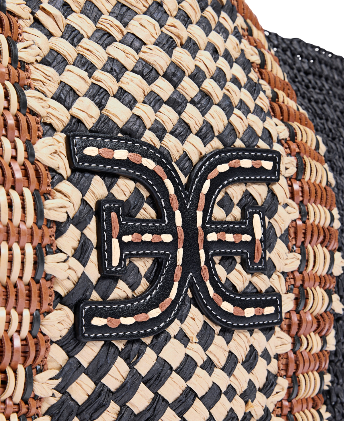 Sam Edelman Marley Raffia Collapsible Large Tote In Black