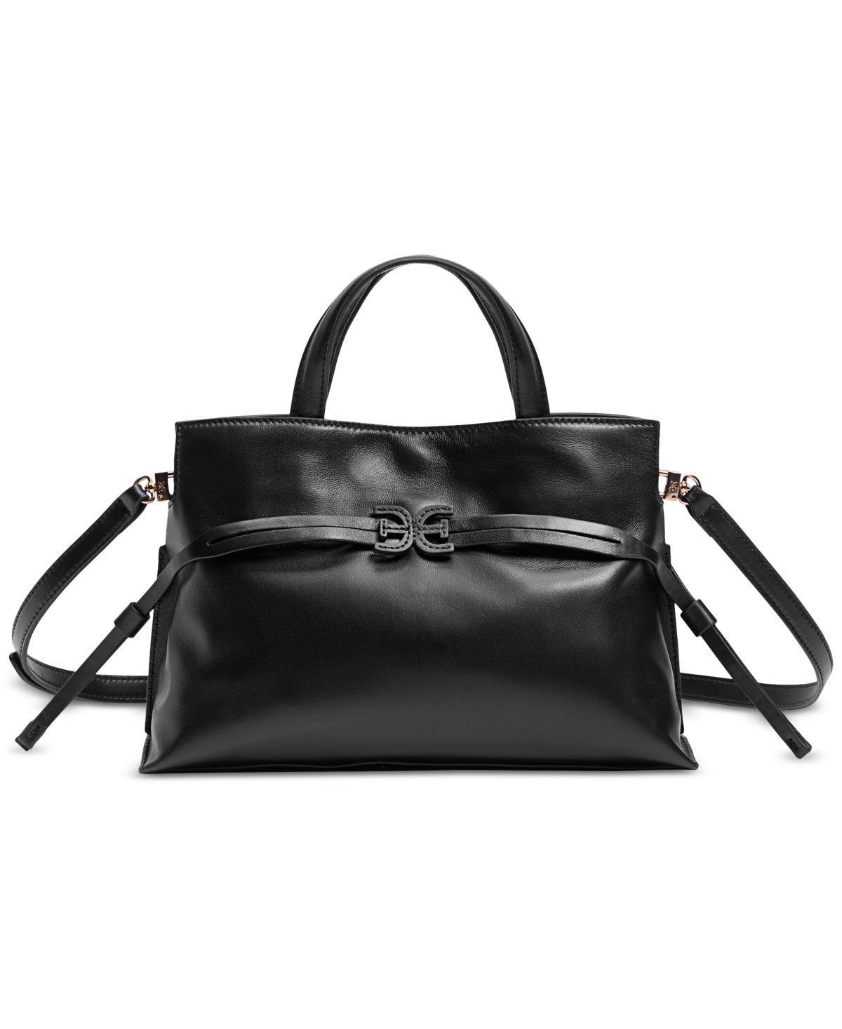 Sam Edelman Poppy Small Leather Drawstring Crossbody In Black