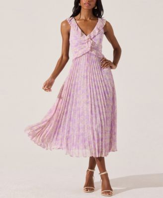 Women's Pleated Ruffle Dress