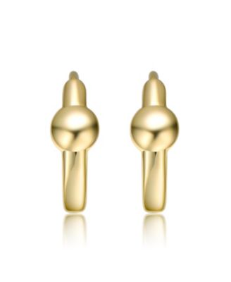 Stylish 14k Gold Plated Round Hoop Earrings