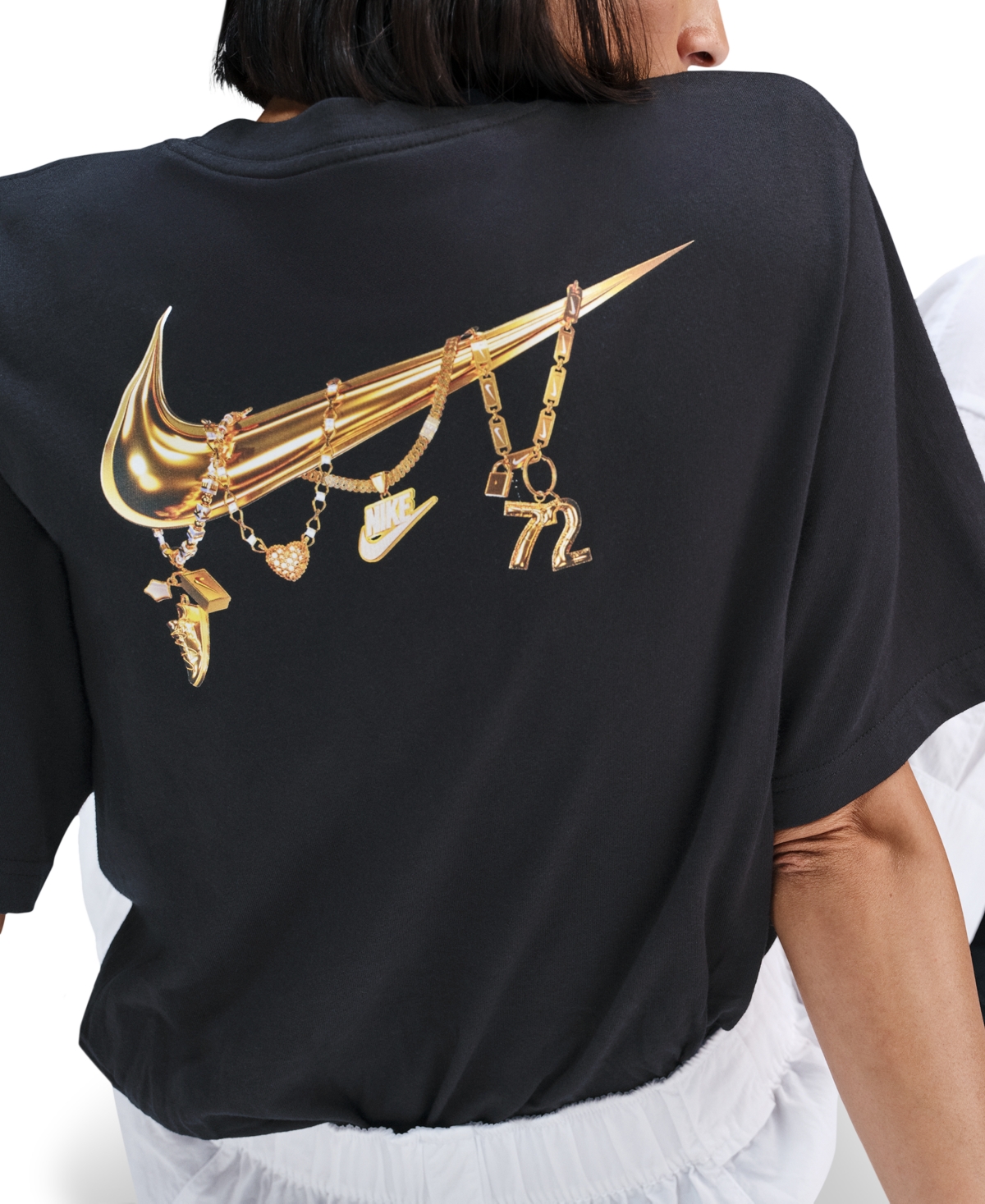 Nike Women's Charm Short-sleeve Graphic T-shirt In Black