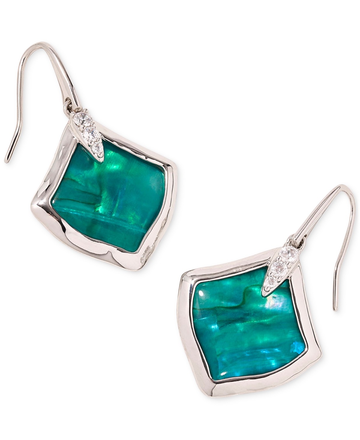 Pave & Color Mother-of-Pearl Drop Earrings - Ivory Mother Of Pearl