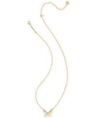 Mixed Stone Butterfly Pendant Necklace, 16" + 3" extender