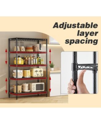 Wire Shelving Metal Storage Rack Adjustable Shelves, Standing Storage Shelf Units for Laundry Bathroom Kitchen Pantry Closet(White, 42L x 18W x 71H