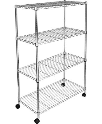 Heught Adjustable Simple Deluxe 4-Tier Heavy Duty Storage Shelving Unit