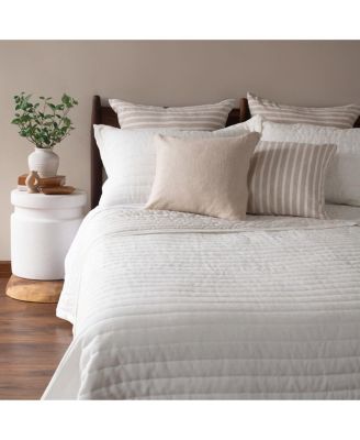 French Linen Channel Stitch Quilt & Sham Set - Twin/Twin XL